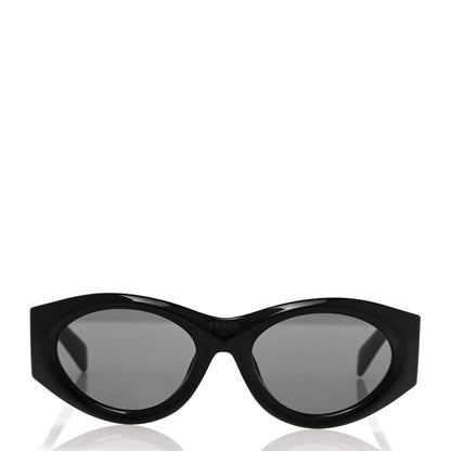 Prada Acetate Oval Symbole Sunglasses SPR 20Z Black 2 of 8