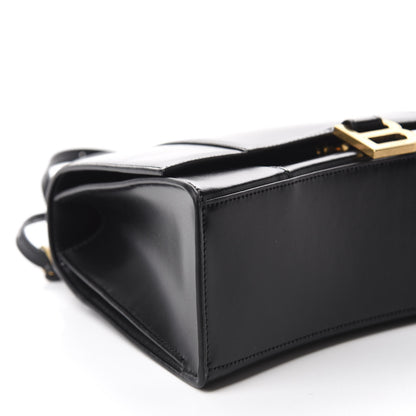Balenciaga Shiny Box Calfskin Medium Hourglass Top Handle Bag Black 6 of 9