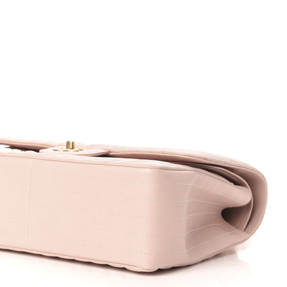 Chanel Calfskin Chevron Quilted Jumbo Double Flap Light Pink 12 of 15