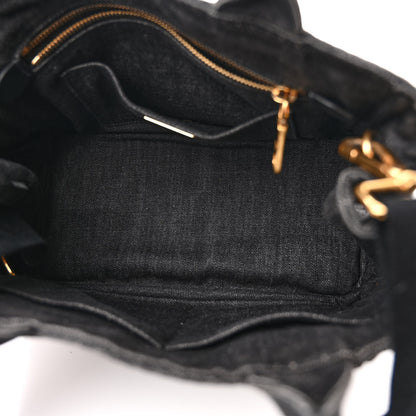 Prada Denim Small Logo Tote Black 5 of 10