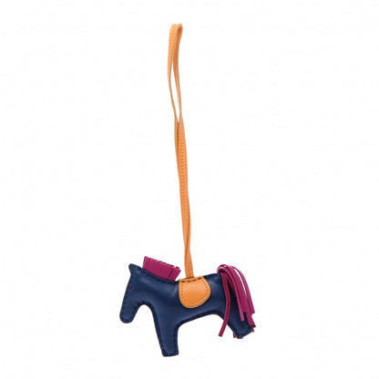 Hermes Milo Lambskin Grigri Rodeo Horse Bag Charm PM Bleu Saphir Rose Pourpre Bouton D'Or 3 of 5