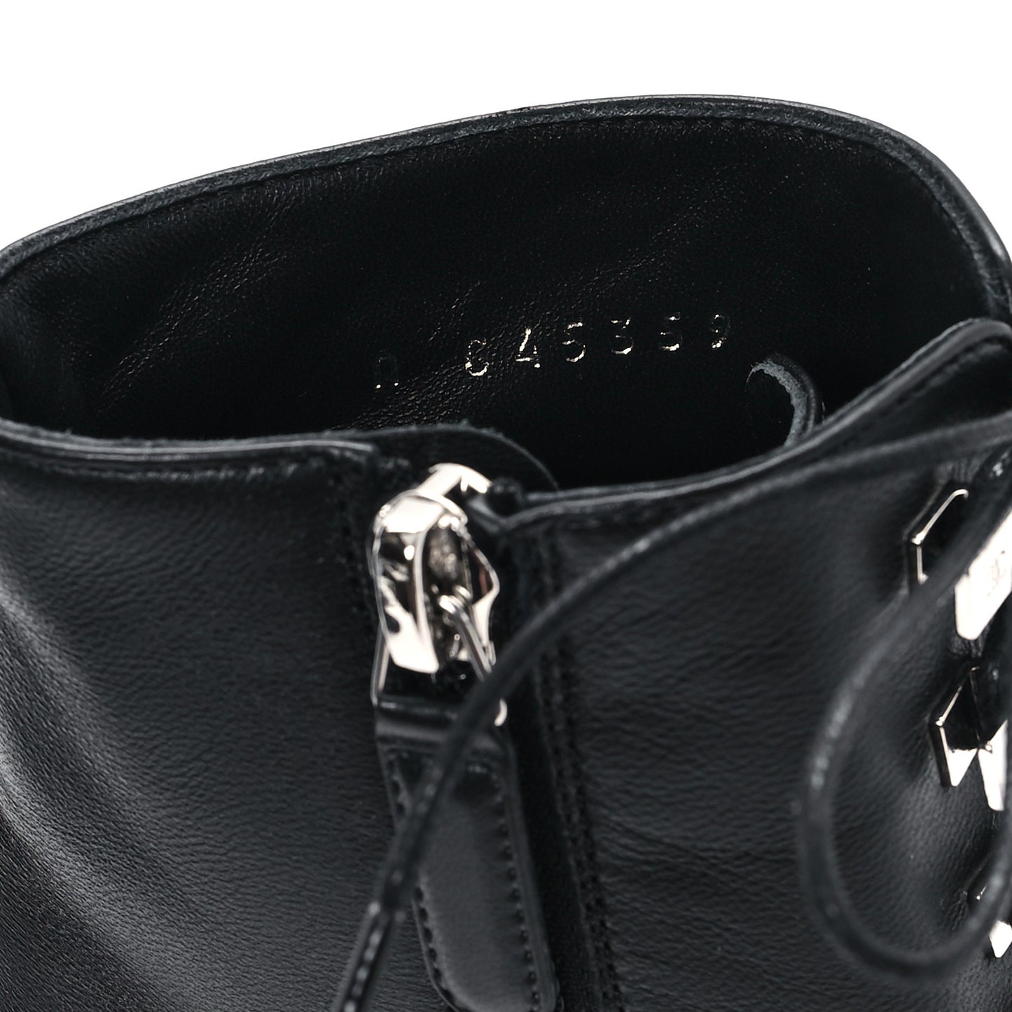 Lambskin Metallic Heel Lace Up Boots 38 Black