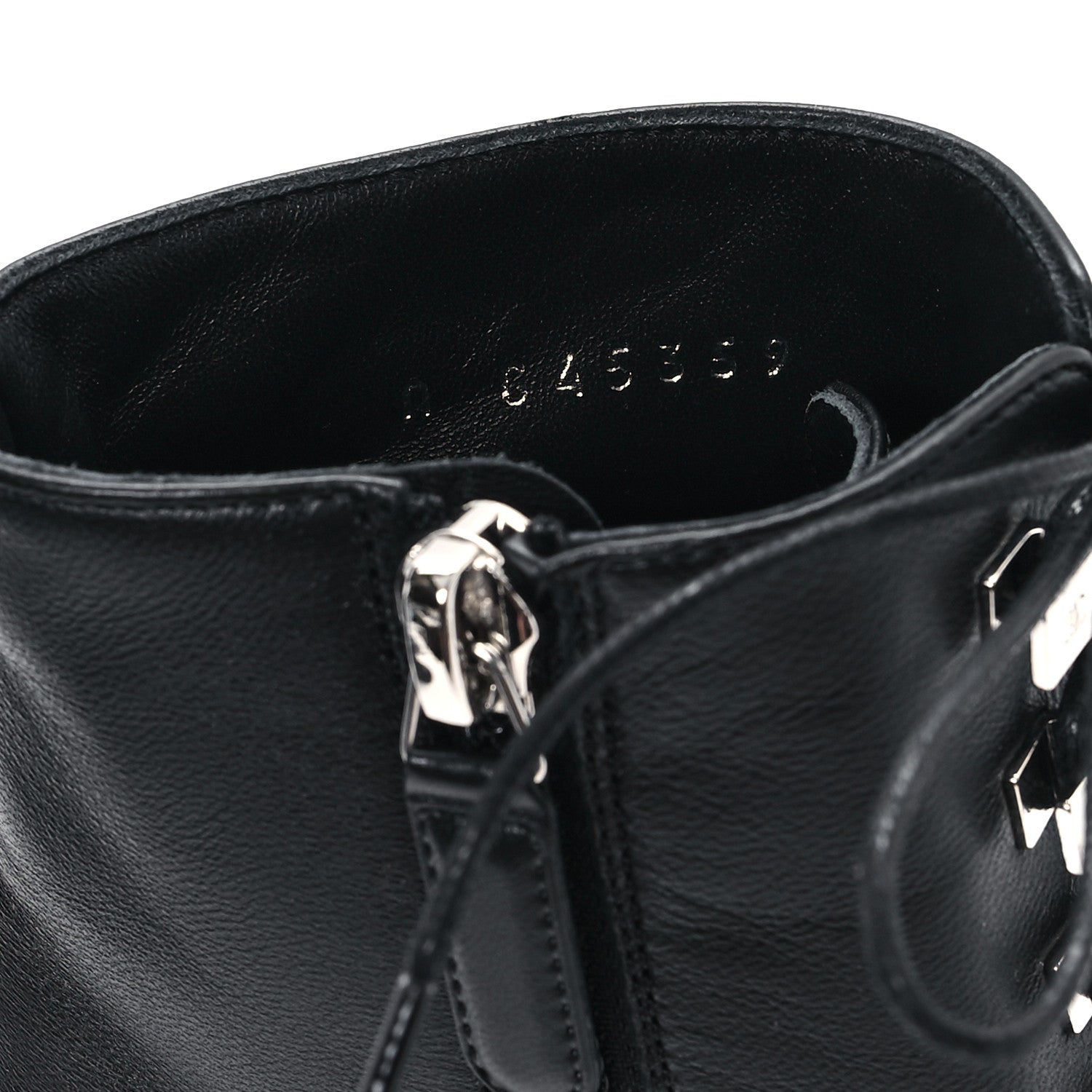 Chanel Lambskin Metallic Heel Lace Up Boots 38 Black 9 of 10
