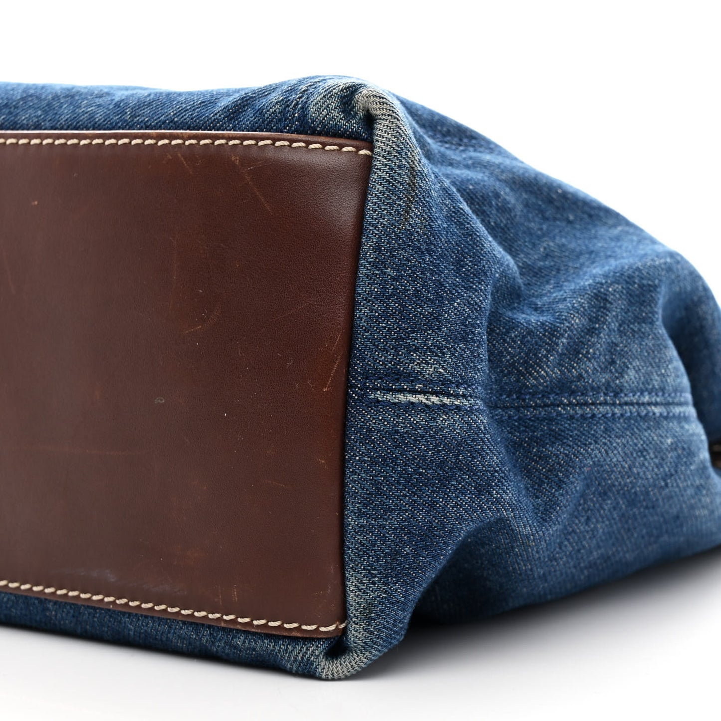 Denim CC Tote Bag Blue Brown