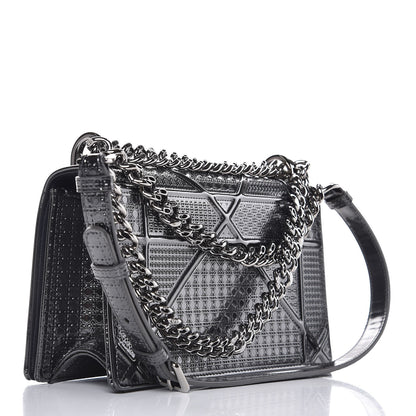 Christian Dior Metallic Patent Micro-Cannage Small Diorama Flap Bag Onyx Black 3 of 6