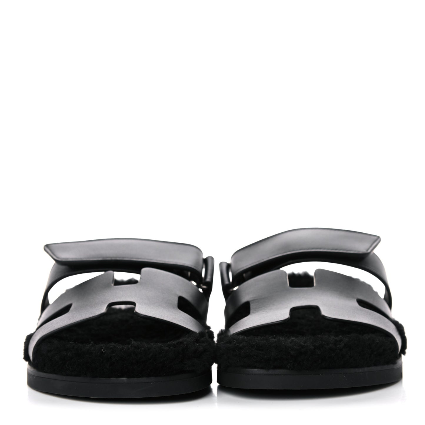 Calfskin Woolskin Womens Chypre Sandals 37 Black