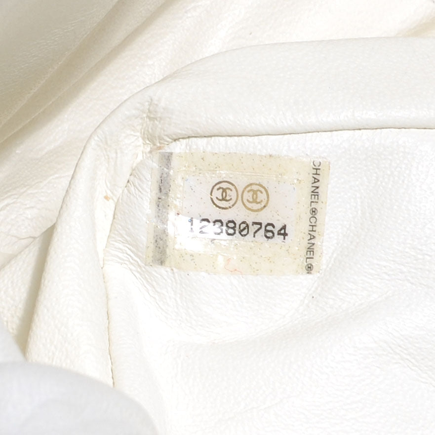 Washed Caviar Maxi Single Flap White