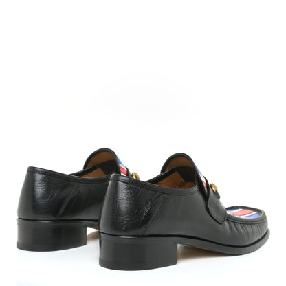 Gucci Lambskin Mens Union Jack Horsebit Loafer 9 Black 4 of 12