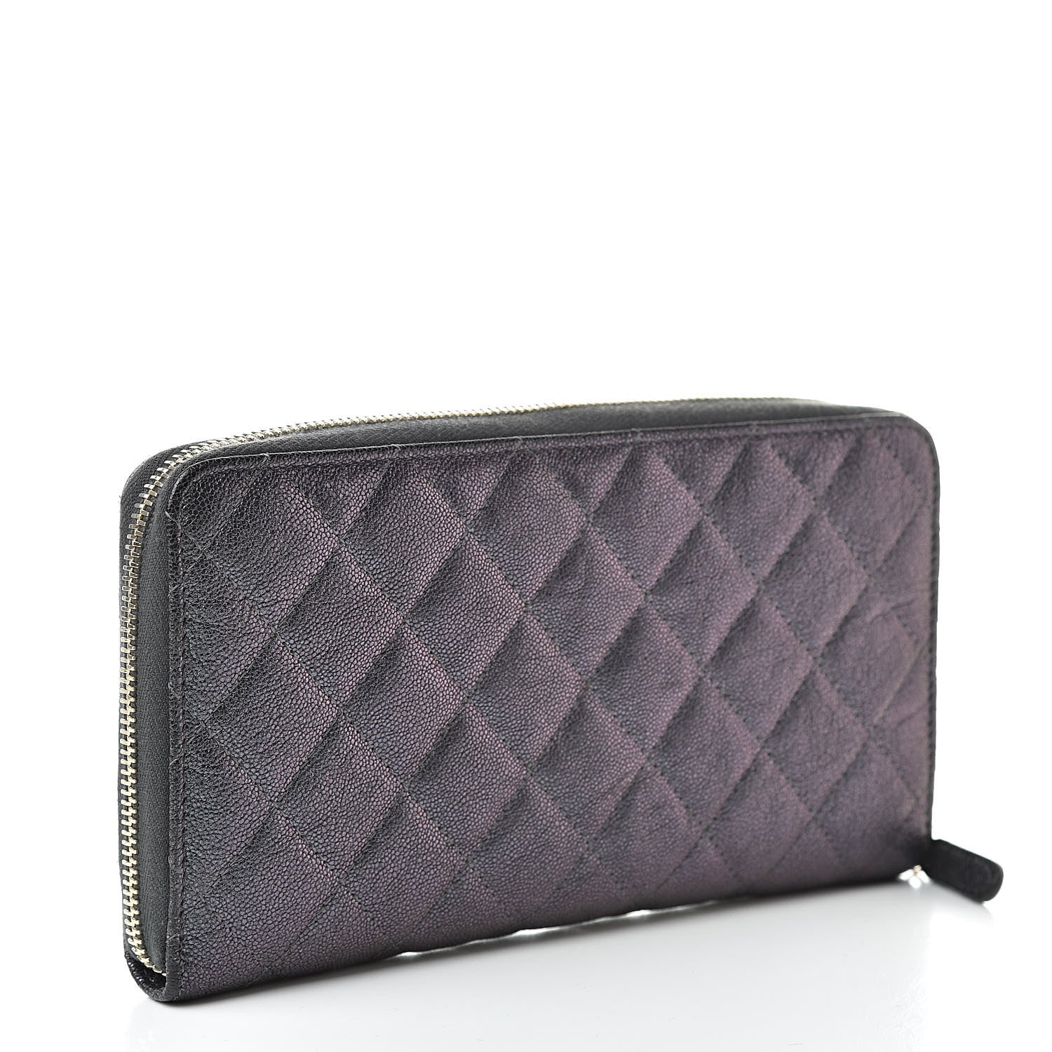 Chanel Iridescent Caviar Quilted Large Zip Around Organizer Wallet Black 3 of 9
