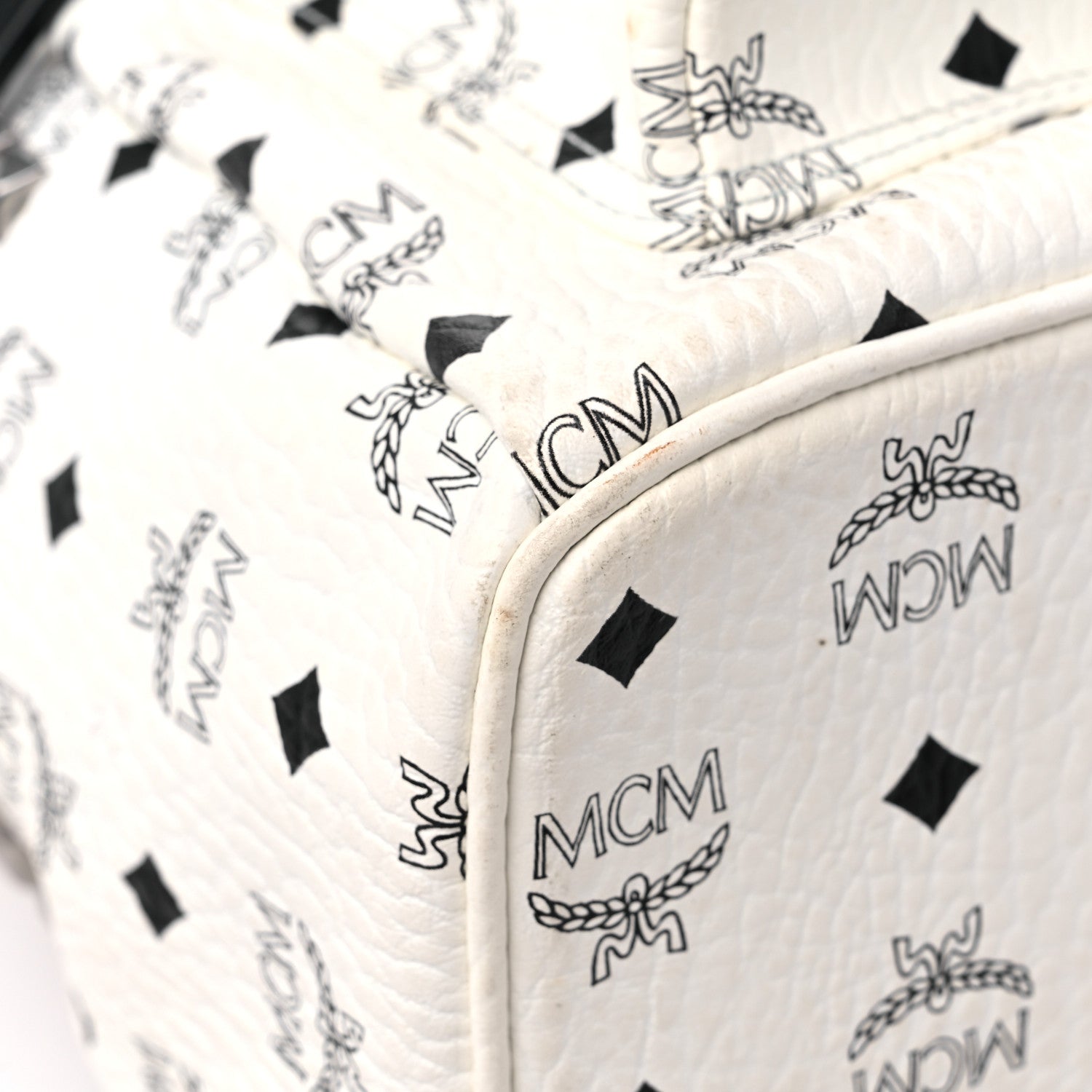 MCM Visetos Medium Side Studs Stark Backpack White 7 of 15