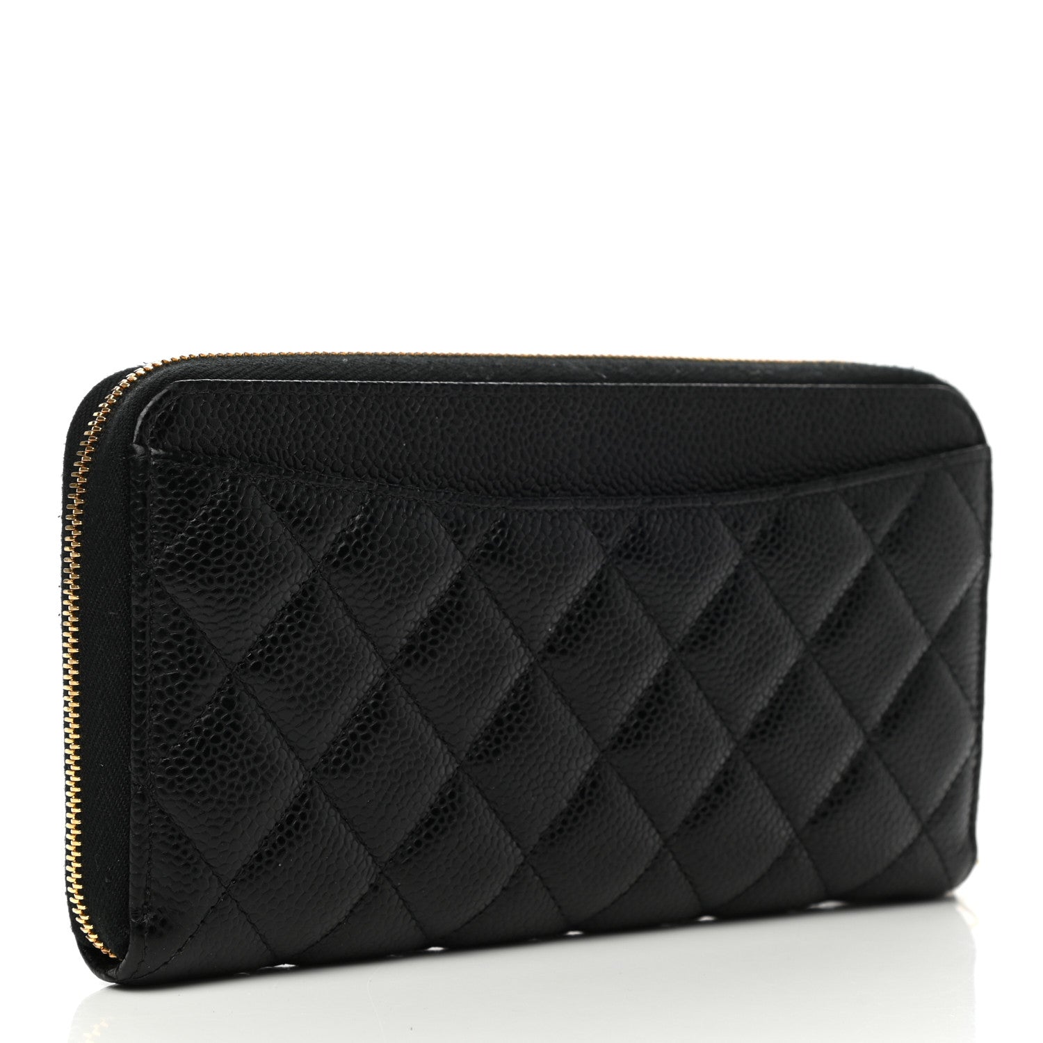 Chanel Caviar Quilted Large Gusset Zip Around Wallet Black 4 of 10