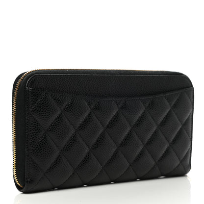 Chanel Caviar Quilted Large Gusset Zip Around Wallet Black 4 of 10