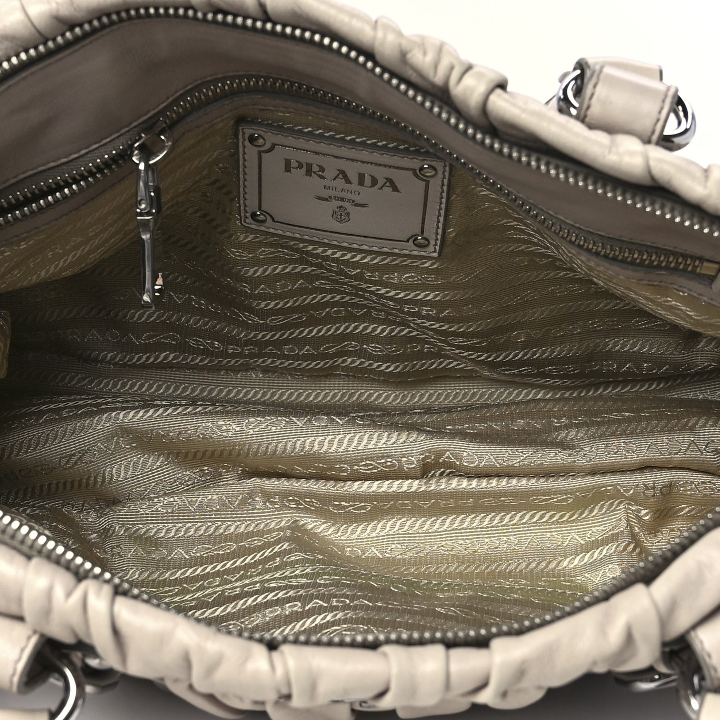 Nappa Gaufre Shopping Satchel Pomice