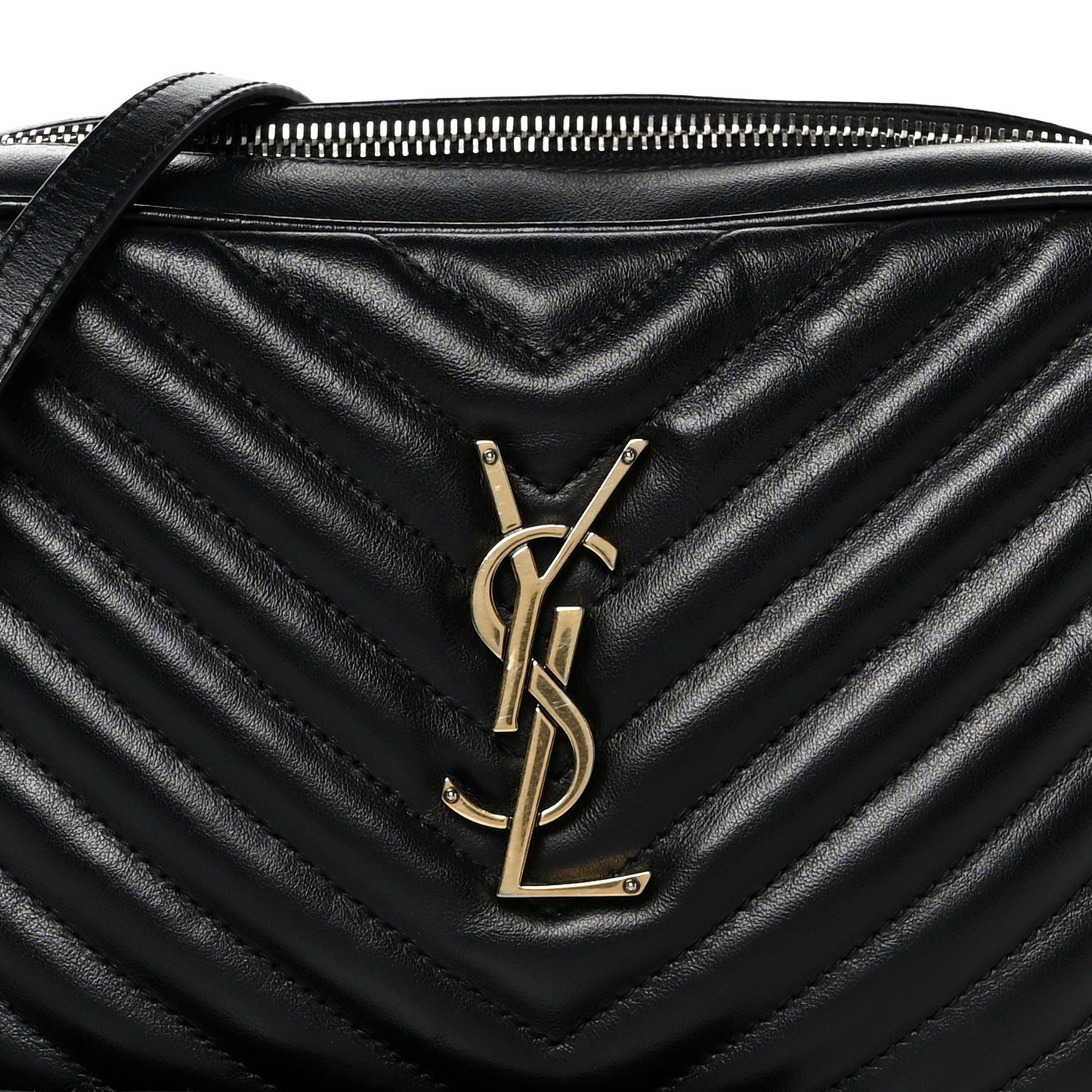 Calfskin Matelasse Monogram Lou Camera Bag Black
