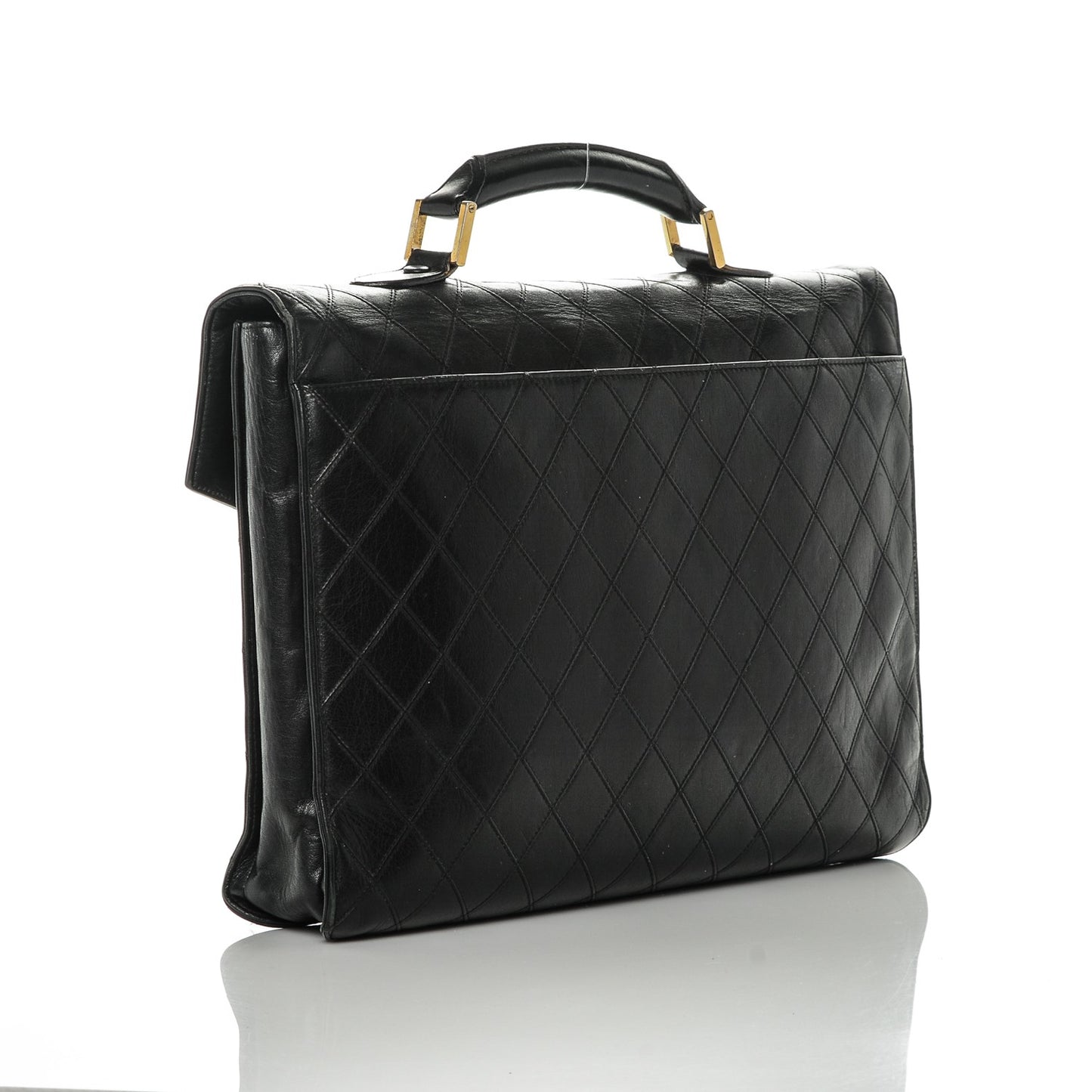 Lambskin Briefcase Bag Black