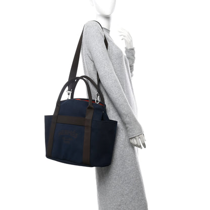 Hermes Toile Sac De Pansage Groom Bleu Navy Feu 2 of 12