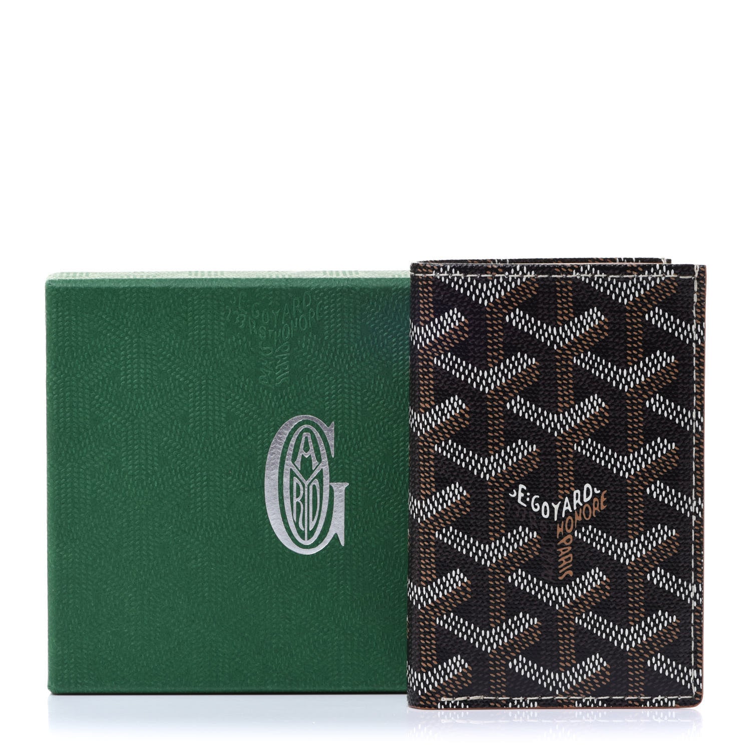 Goyard Goyardine Saint Pierre Card Holder Black Gold 7 of 7