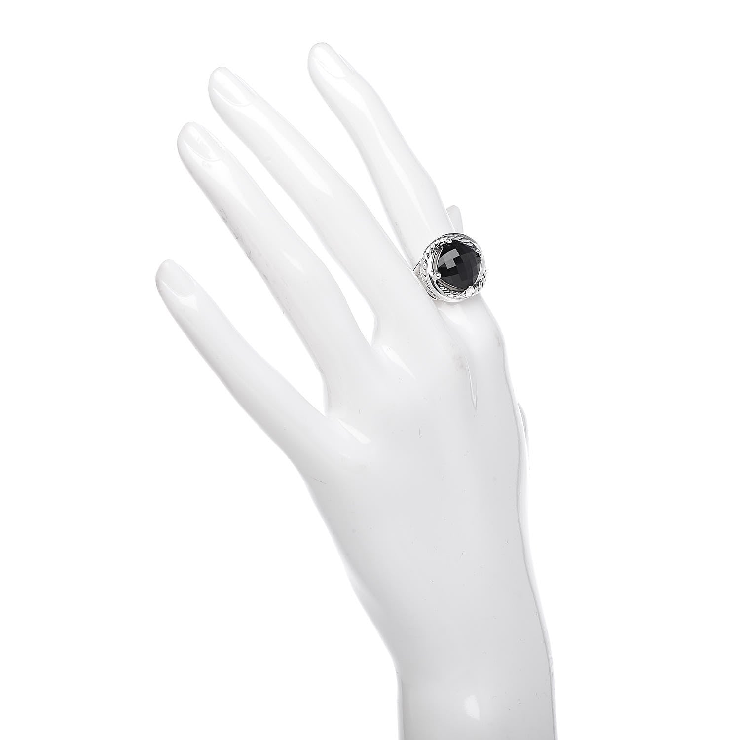 David Yurman Sterling Silver Black Onyx 11mm Infinity Ring 51 5.75 2 of 5
