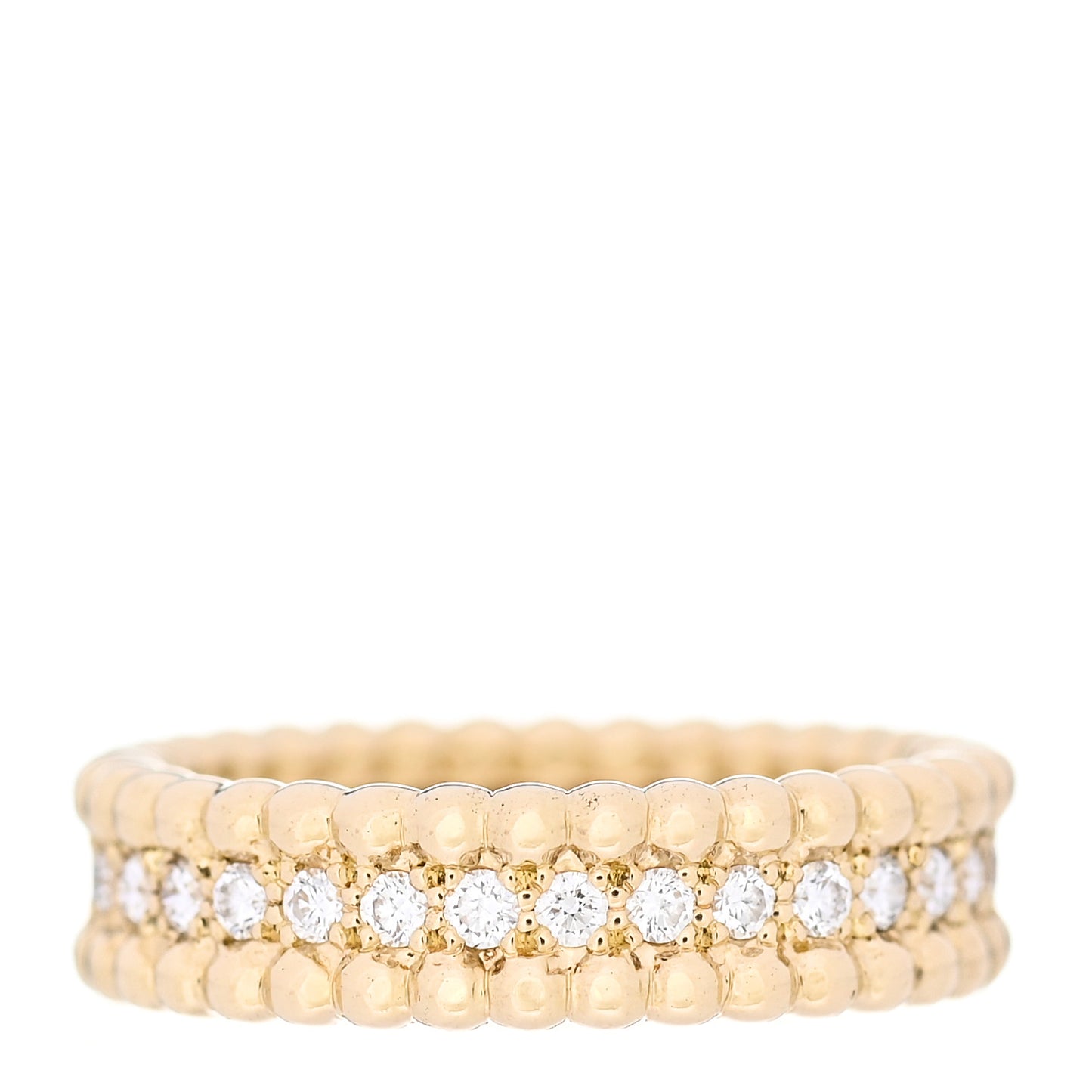 18K Yellow Gold Diamond Perlee Ring 52 6
