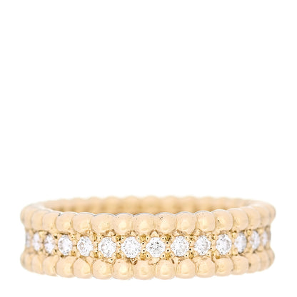 Van Cleef & Arpels 18K Yellow Gold Diamond Perlee Ring 52 6 1 of 5