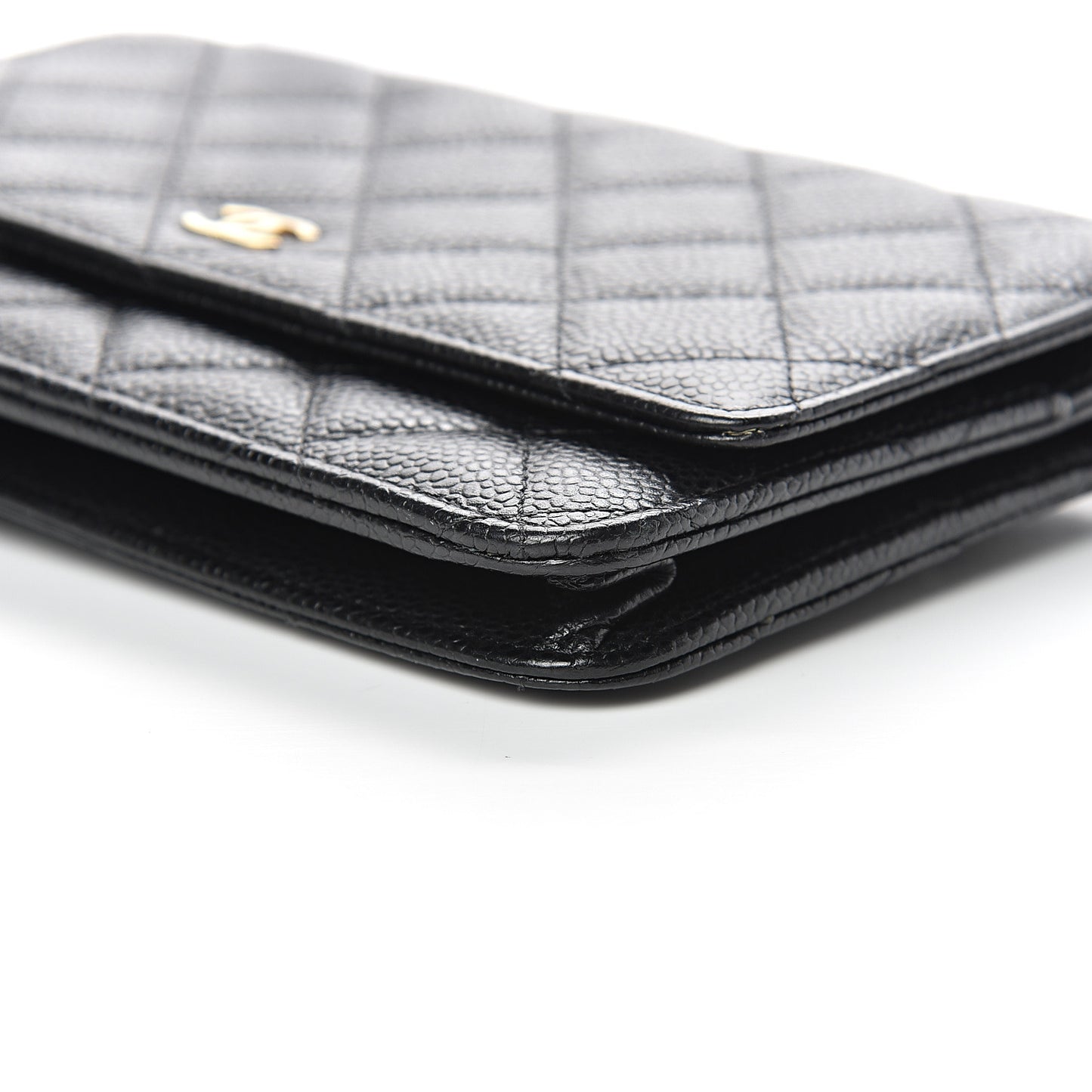 Caviar Quilted Wallet On Chain WOC Black