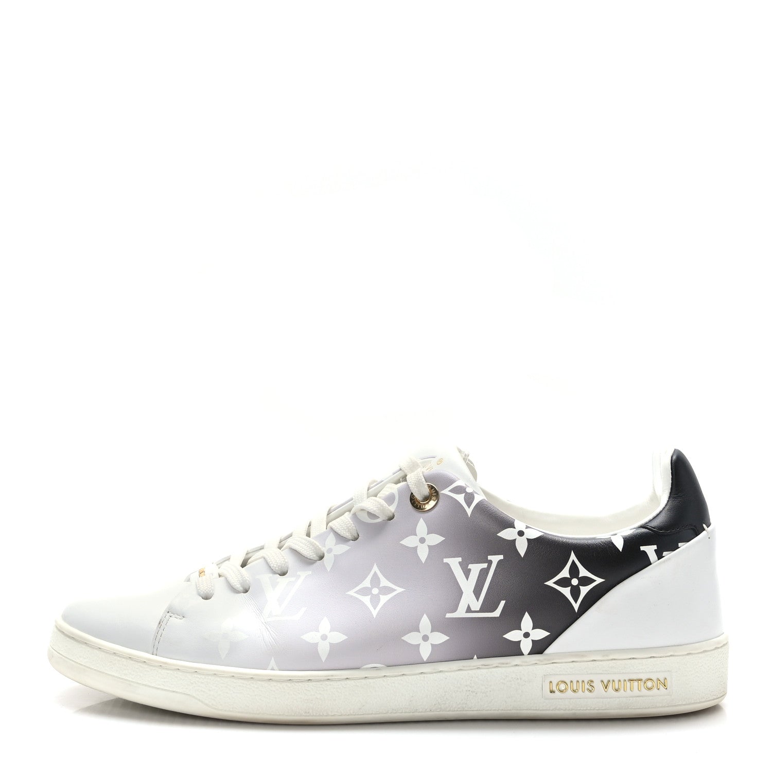 Louis Vuitton Calfskin Monogram Frontrow Sneakers 41 White Black 1 of 7
