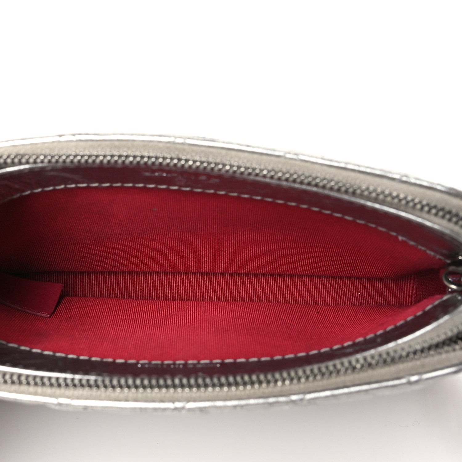 Chanel Metallic Lambskin Calfskin Quilted Small Gabrielle Clutch With Chain Silver 4 of 15