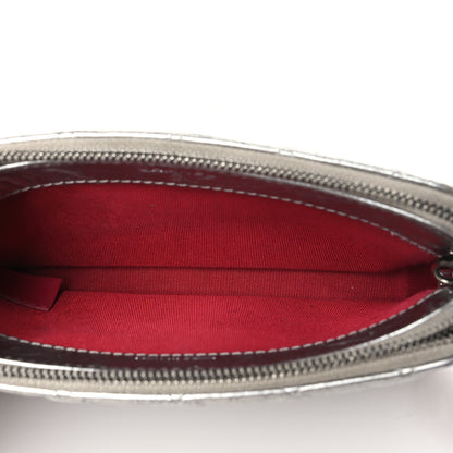 Chanel Metallic Lambskin Calfskin Quilted Small Gabrielle Clutch With Chain Silver 4 of 15