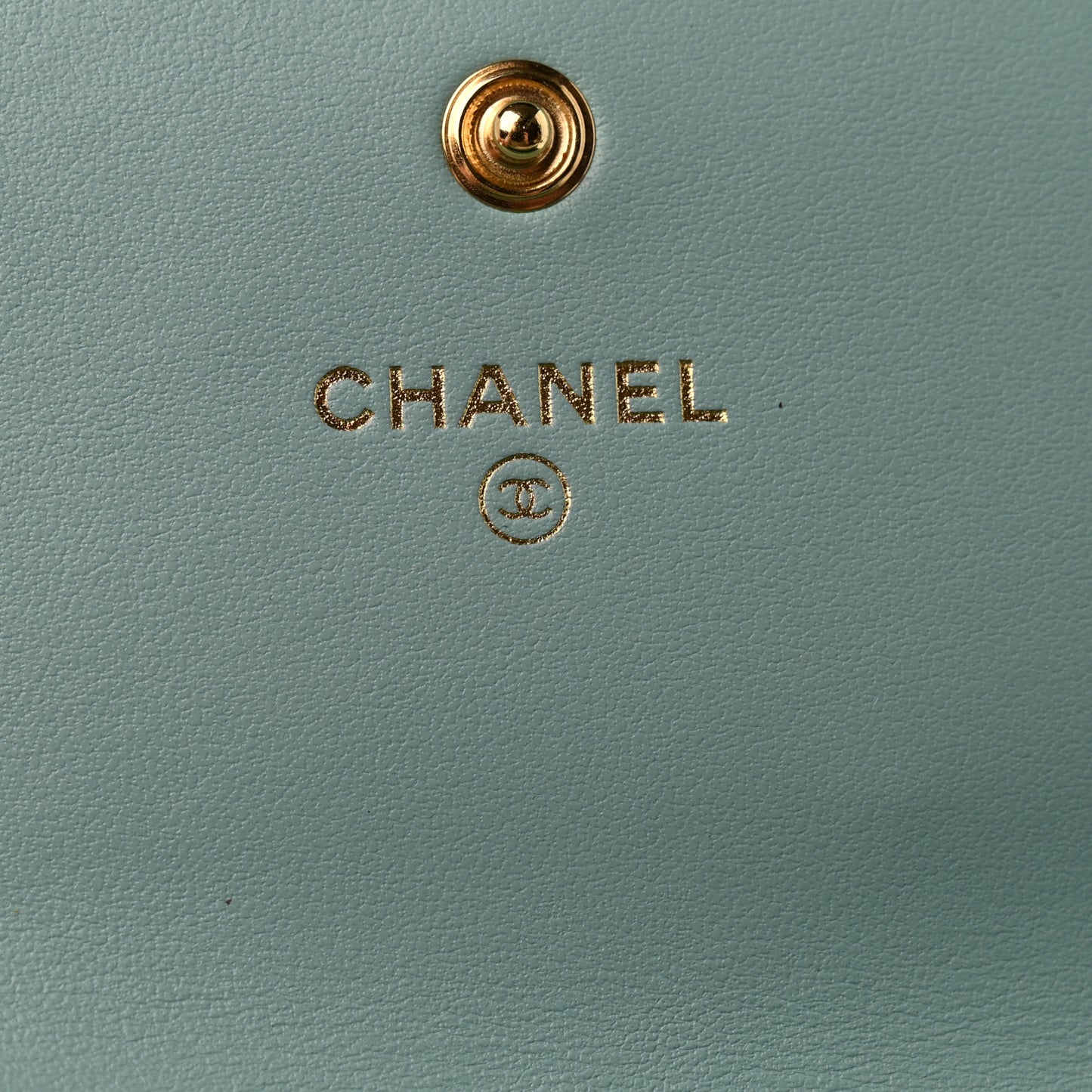 Lambskin Quilted Chanel 19 Flap Wallet Light Blue