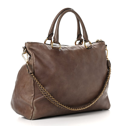 Prada Soft Calf Chain Bag Bambu 3 of 16