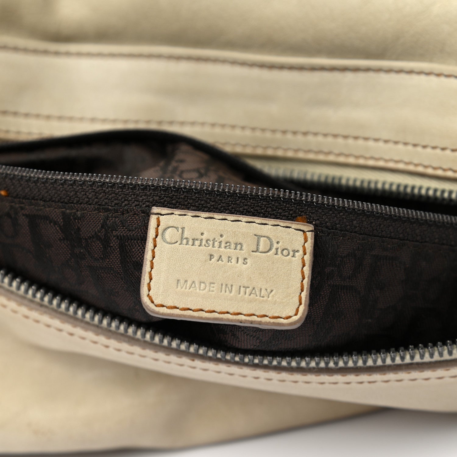 Christian Dior Calfskin Medium Gaucho Double Saddle Bag Ivory 12 of 15