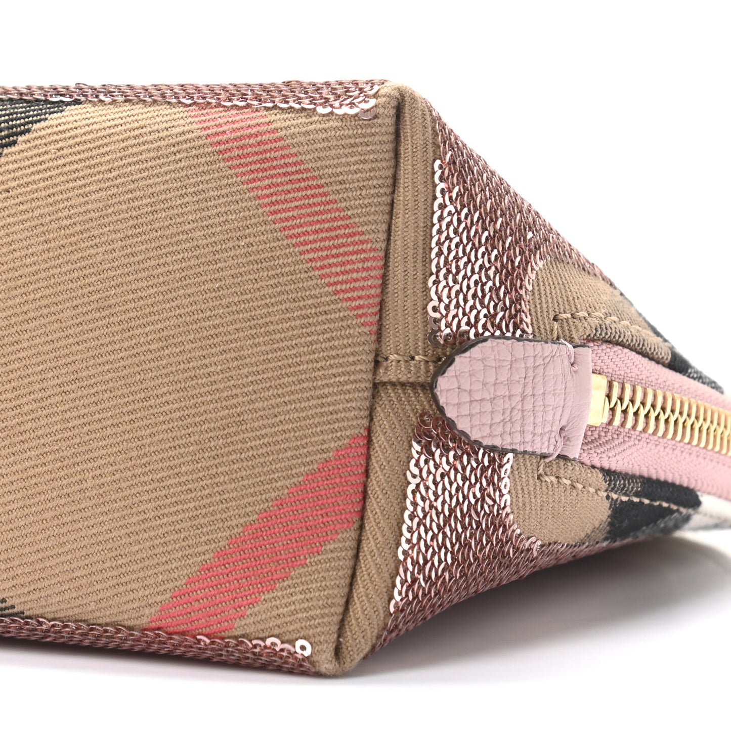House Check Sequin Peyton Pouch Bag Pink