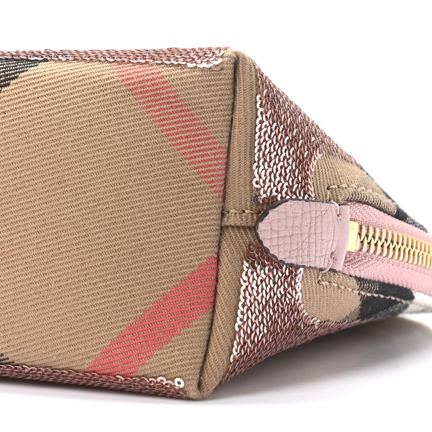 Burberry House Check Sequin Peyton Pouch Bag Pink 9 of 9