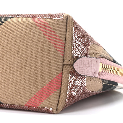 Burberry House Check Sequin Peyton Pouch Bag Pink 9 of 9