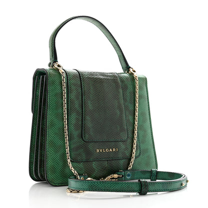 Bulgari Shiny Karung Serpenti Forever Top Handle Green 4 of 14