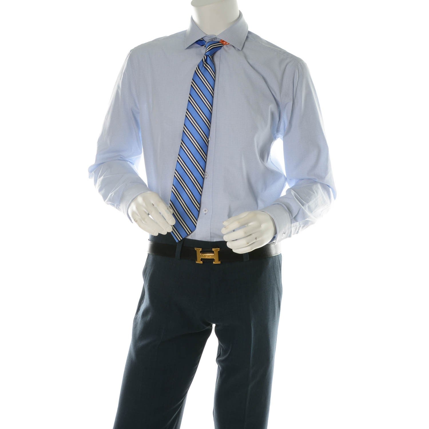 Hermes Box Taurillon Clemence 32mm H Belt 100 Black Blue Jean 2 of 6