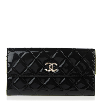 Chanel Patent Quilted Large Brilliant Flap Wallet Black 1 of 8