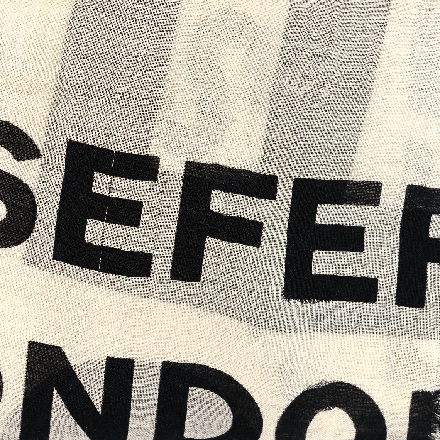 Burberry Wool Silk Gauze Logo Square Scarf White Multicolor 3 of 3