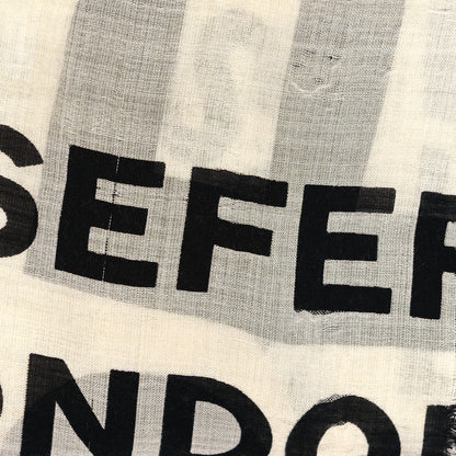 Burberry Wool Silk Gauze Logo Square Scarf White Multicolor 3 of 3