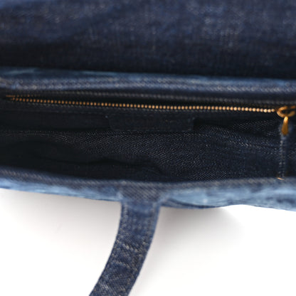 Christian Dior Denim Tie Dye Saddle Bag Blue 5 of 12