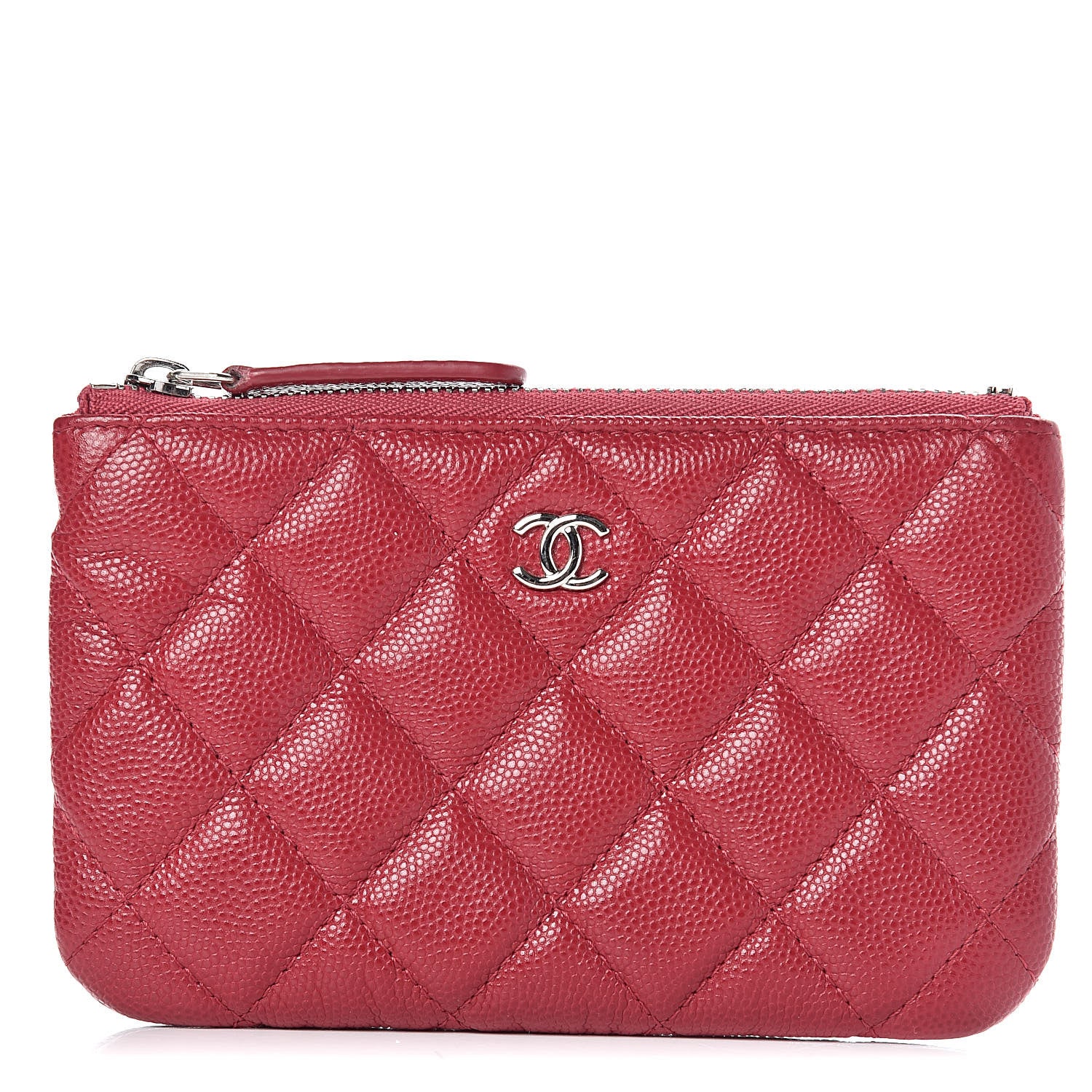 Chanel Caviar Quilted Small Cosmetic Case Dark Pink 1 of 8