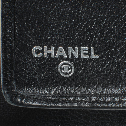 Chanel Leather Camellia Yen Wallet Black 7 of 9