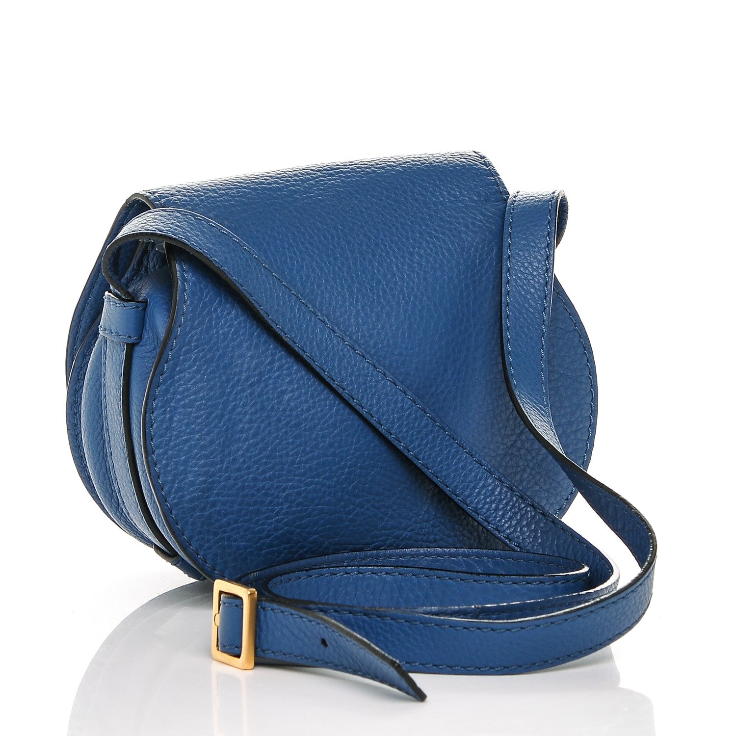 Chloe Calfskin Mini Marcie Round Crossbody Bag Factory Blue 3 of 6