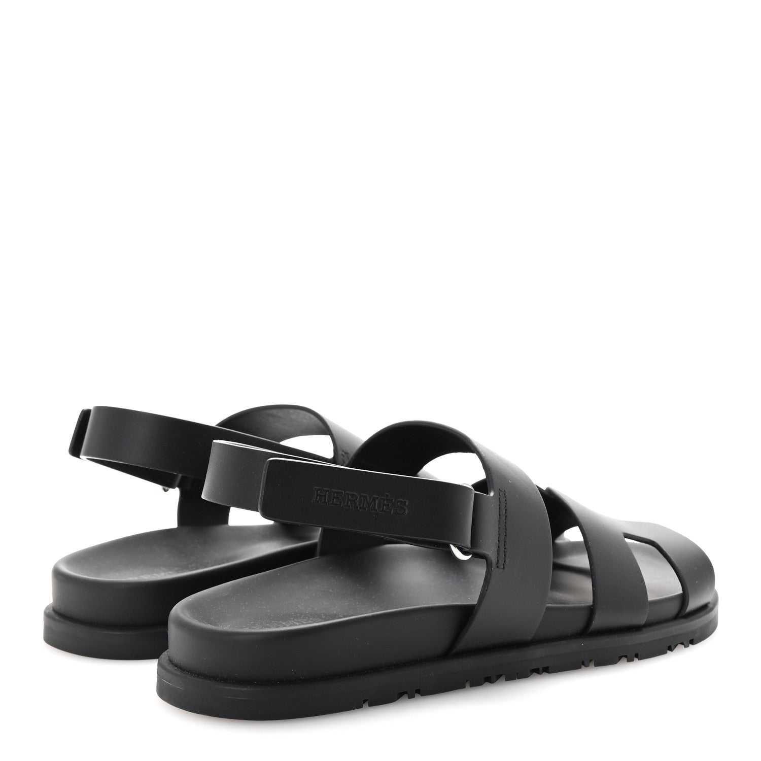 Hermes Calfskin Womens Genius Sandals 38.5 Black 5 of 10