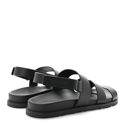 Hermes Calfskin Womens Genius Sandals 38.5 Black 5 of 10