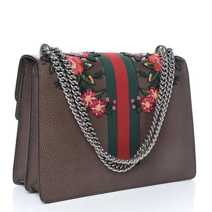 Gucci Calfskin Web Owl Embroidered Medium Dionysus Shoulder Bag New Acero Multicolor 3 of 9