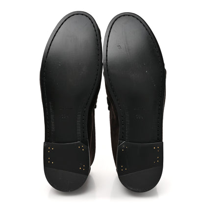 Saint Laurent Suede Le Loafer Penny Slippers 38.5 Dark Chocolate 5 of 9