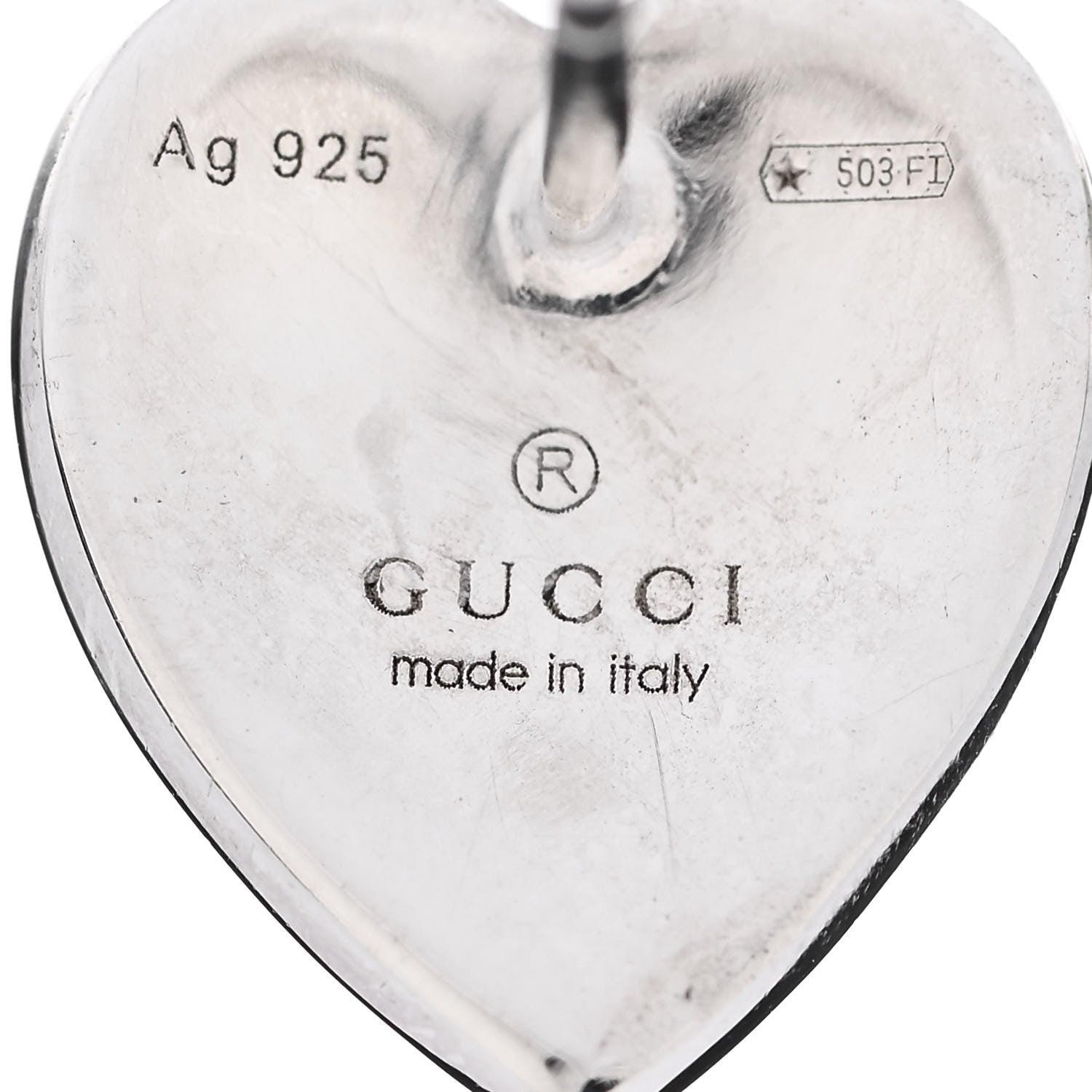 Gucci Sterling Silver Enamel Interlocking G Heart Stud Earrings Red 4 of 4