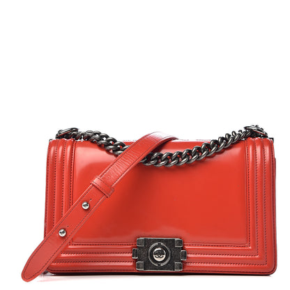 Chanel Glazed Calfskin Medium Boy Flap Red 1 of 20