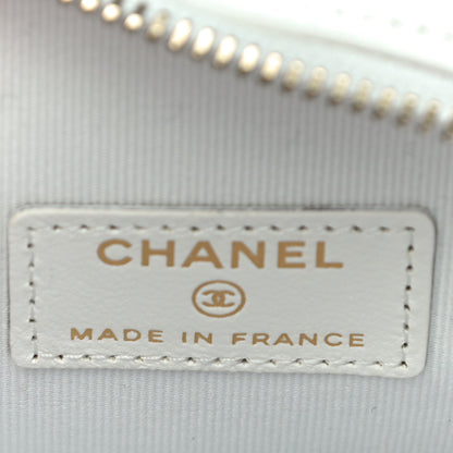 Chanel Lambskin Quilted CC In Love Heart Clutch With Chain White 6 of 10